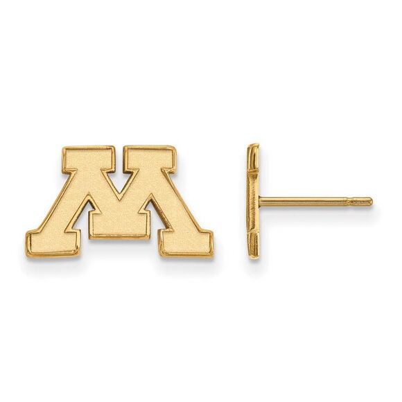 14k Gold Plated Silver University of Minnesota XS (Tiny) Post Earrings - Picture 1 of 3